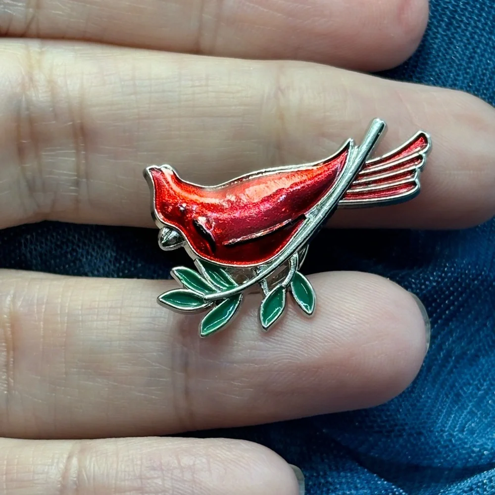 As I Sit in Heaven poem card red cardinal bird pin brooch - Picture 6 of 6